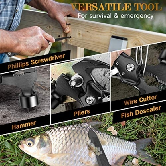 Mini Hammer Multi-tool with Knife Camping Gear Survival Tool - Picture 3 of 8